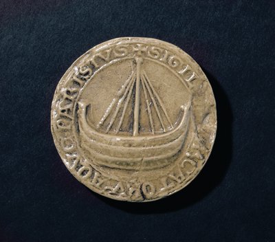 Uno dei più antichi sigilli sopravvissuti della città di Parigi, c.1210 da French School