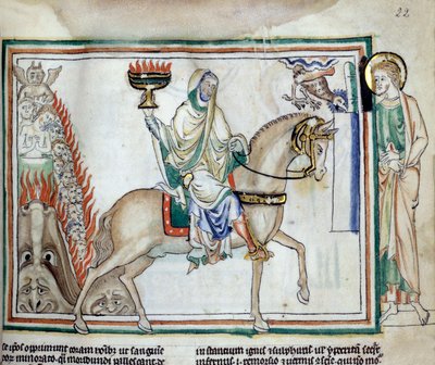 Apertura del quarto sigillo: La Morte a cavallo del cavallo verde. Miniatura tratta da "L
