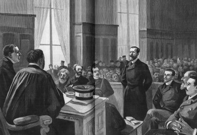 Apertura dei lavori della Lega dei Patrioti nel 1889. Presidente Gillet, Naquet, Laisant, Laguerre, Deroulede, Richard, Turquet, Gallian da French School