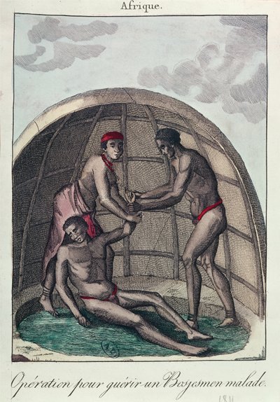Operazione per curare un boscimano malato, 1811 da French School