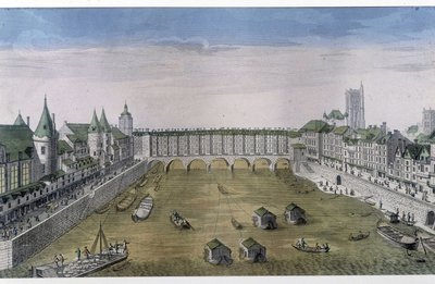 Veduta ottica di Parigi: Le Pont au Change da French School