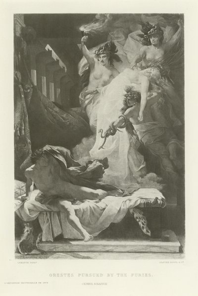 Oreste perseguitato dalle furie (incisione) da French School