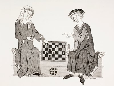 Ottone IV, Marchese di Brandeburgo, che gioca a scacchi con sua moglie Edvige d