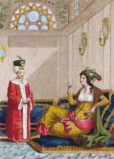 Principe ereditario ottomano con la sua sultana preferita, c.1813 da French School