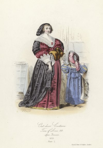 Costume da esterno del tempo di Luigi XIII di Francia da French School