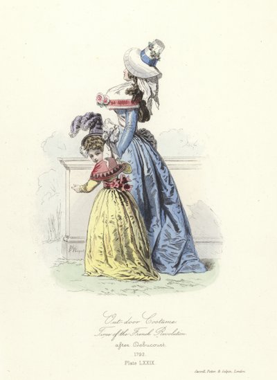 Costume da esterno, epoca della Rivoluzione Francese da French School