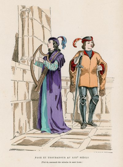 Paggio e trovatore del XIII secolo da French School