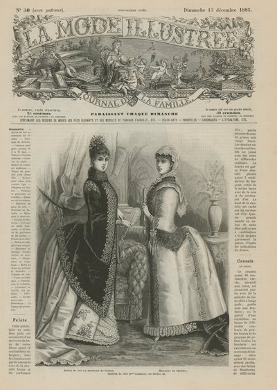 Pagina da La Mode Illustrée, 1885 da French School