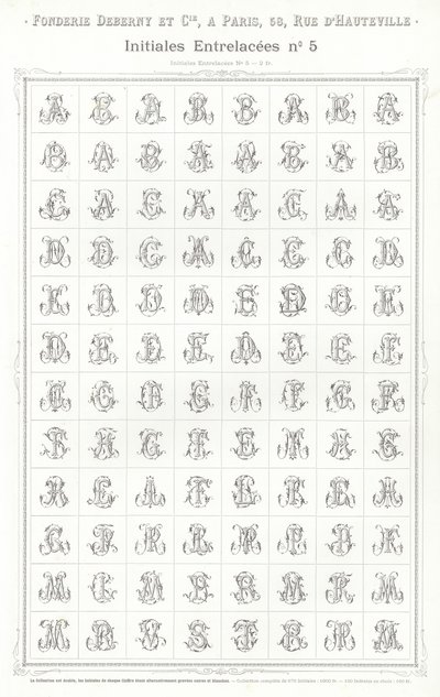 Pagina da Vignettes Typographiques (incisione) da French School