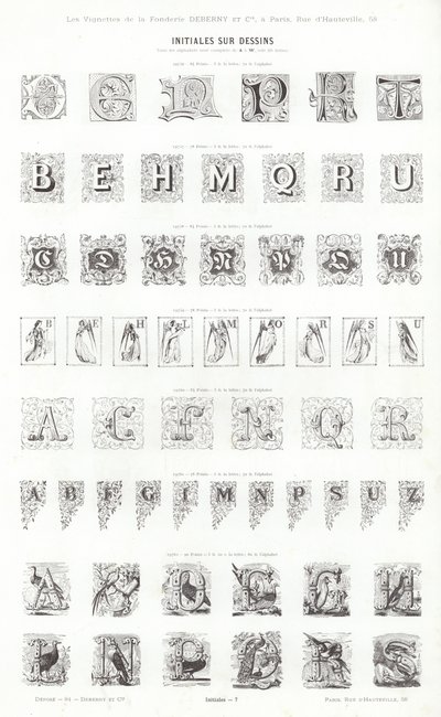 Pagina da Vignettes Typographiques (incisione) da French School