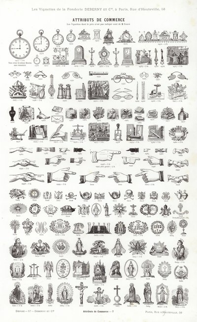 Pagina da Vignettes Typographiques (incisione) da French School