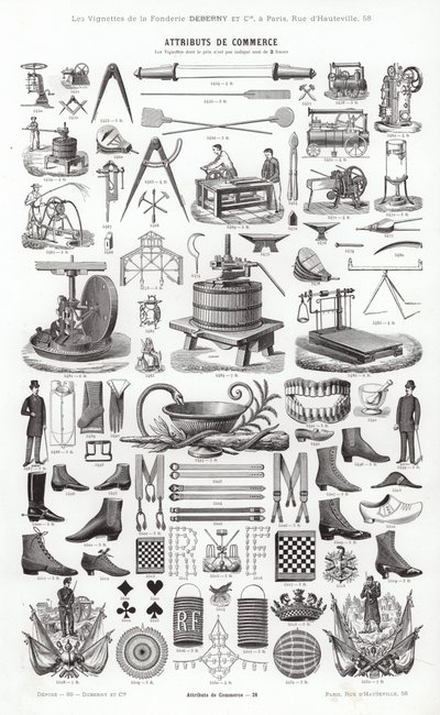 Pagina da Vignettes Typographiques (incisione) da French School