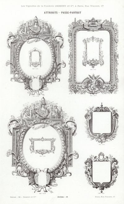 Pagina da Vignettes Typographiques (incisione) da French School