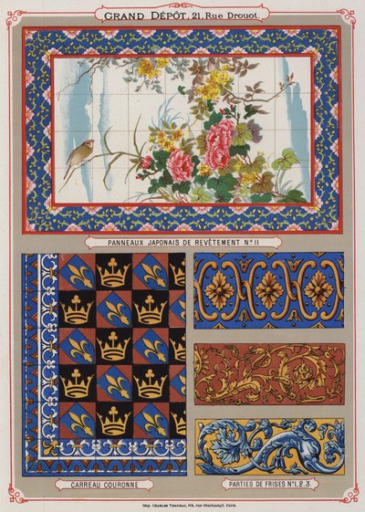 Pagina dal catalogo del Grand Depot de Porcelaines, Faiences et Verreries da French School