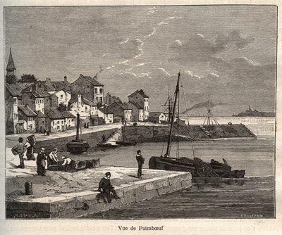 Paimboeuf - Loira Atlantica, nella regione Pays de la Loire - incisione in "La Francia illustrata: geografia, storia, amministrazione statistica" di V.-A. Malt-Brown. 1884 da French School
