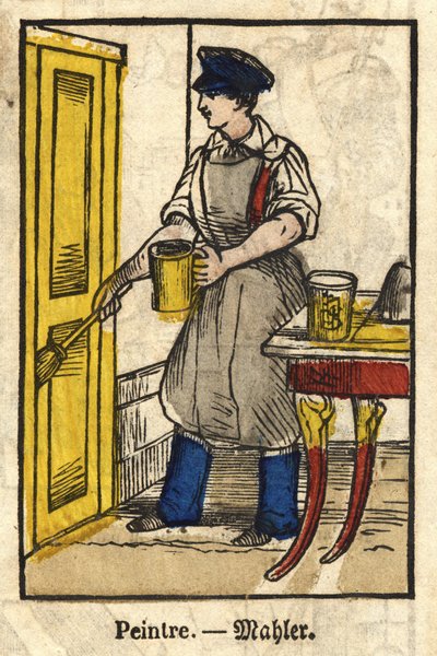 Pittore; Serie sui mestieri, immagine di Epinal del XIX secolo da French School