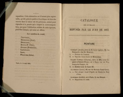 Capitolo della pittura, dal Salon des Refusés, 1863 da French School