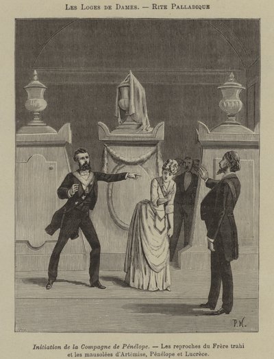 Rituale palladiano in una loggia femminile (incisione) da French School