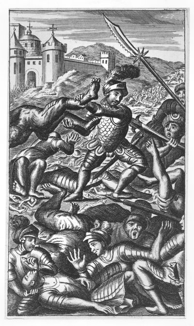 Pantagruel che sconfigge trecento giganti, illustrazione da 
