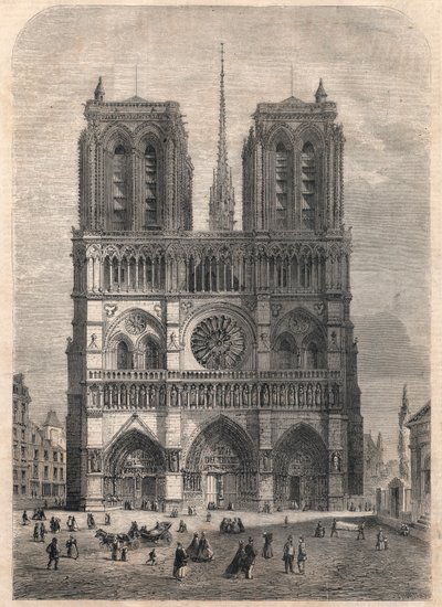 Parigi: Notre Dame. Piano dopo Eugene Viollet le Duc, che restaurò la cattedrale a metà del XIX secolo. da French School