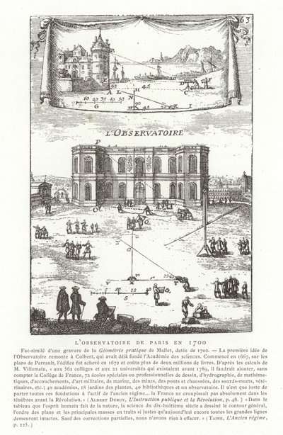 Osservatorio di Parigi nel 1700 da French School