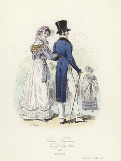 Mode parigine, epoca di Luigi XVIII da French School
