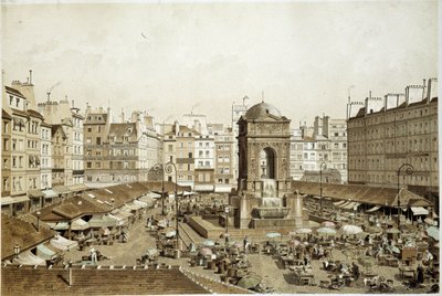 Parigi, il Mercato e la Fontana degli Innocenti da French School