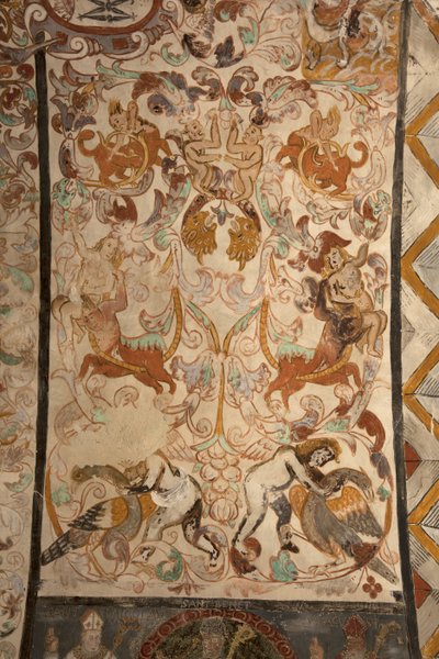 Chiesa parrocchiale (Església de la Mare de Déu de Solers). Interno. Le navate. Affreschi. Dettaglio. 16° secolo (?) da French School