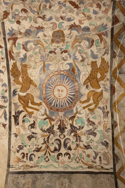 Chiesa parrocchiale (Església de la Mare de Déu de Solers). Interno. Le navate. Affreschi. Dettaglio. 16° secolo (?) da French School