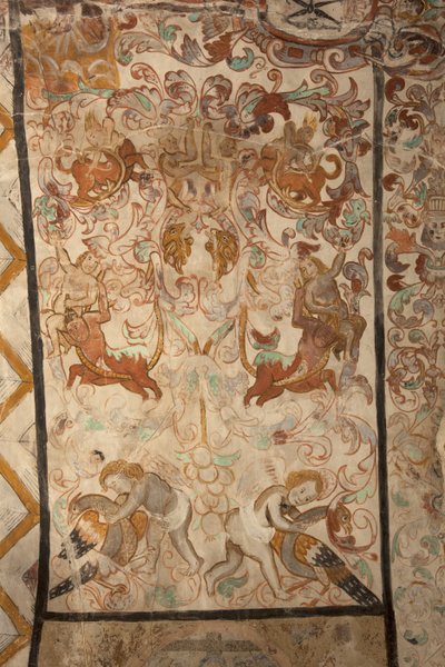 Chiesa parrocchiale (Església de la Mare de Déu de Solers). Interno. Le navate. Affreschi. Dettaglio. 16° secolo (?) da French School