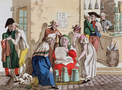 Venditore di latte parigino e fornitore di notizie, c.1815 da French School