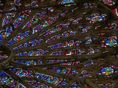 Vista parziale del rosone nord, c.1300 da French School
