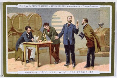 Pasteur scopre la fermentazione, cartolina pubblicitaria per la Chocolaterie d