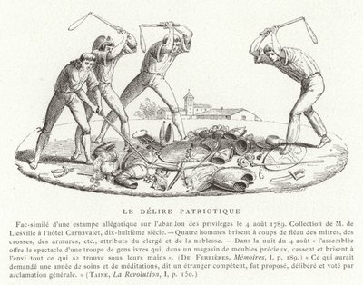 Delirio Patriottico, Rivoluzione Francese, agosto 1789 da French School