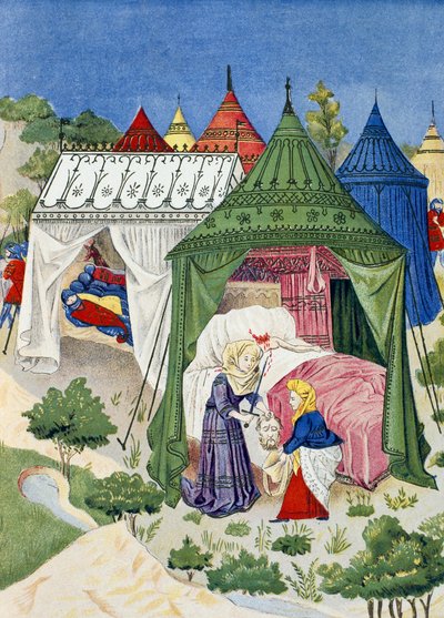 Padiglioni e tende del XV secolo, (dettaglio) dalla Storia di Giuditta da French School