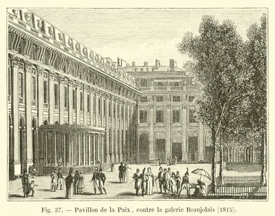 Padiglione della Pace, contro la galleria Beaujolais, 1815 da French School