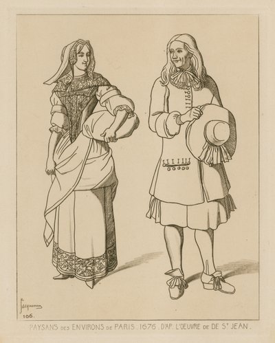 Contadini nei dintorni di Parigi, 1676 da French School