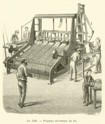 Pettinatura meccanica del lino da French School