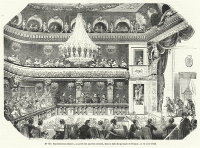 Spettacolo dato a beneficio dei poveri lavoratori nel Trianon, Versailles da French School