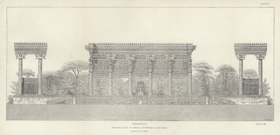 Persepoli, Sala Ipostila di Serse, elevazione geometrica, restaurata da Ch Chipiez da French School