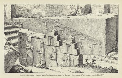 Persepoli, Muro di parapetto della scala del Palazzo di Dario da French School