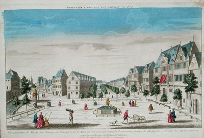 Veduta prospettica del Rossmarkt, Francoforte da French School