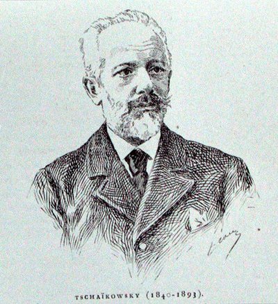Petr Ilitch Tchaikovski (1840-93), illustrazione da 