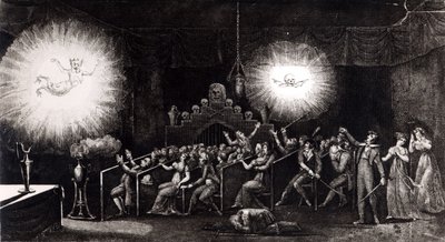 Fantasmagoria, da Memoires Recreatifs Scientifiques et Anecdotiques di Etienne Gaspard Robertson (1763-1837), Parigi, 1831 da French School