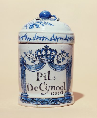 Vaso farmaceutico per compresse di cinoglosso, c.1700 da French School