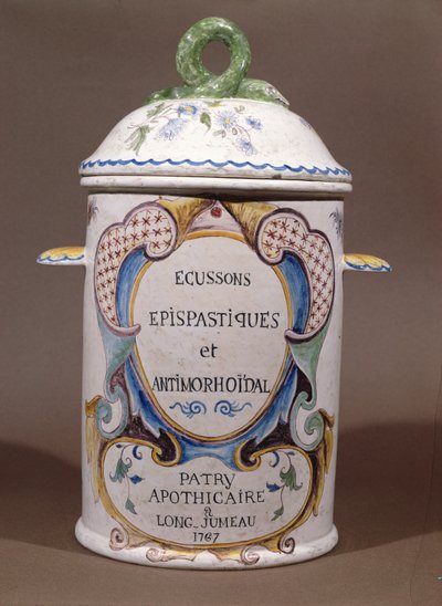 Vaso farmaceutico della farmacia Patry a Longjumeau, 1767 da French School