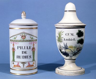 Vasi farmaceutici per Pilule de radius e Gomma arabica da French School