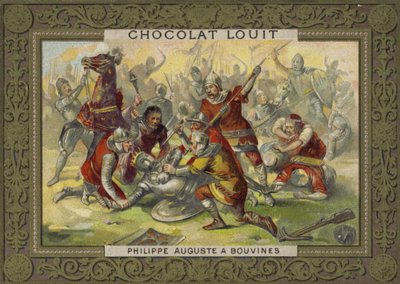 Filippo Augusto di Francia disarcionato alla Battaglia di Bouvines, 1214 da French School