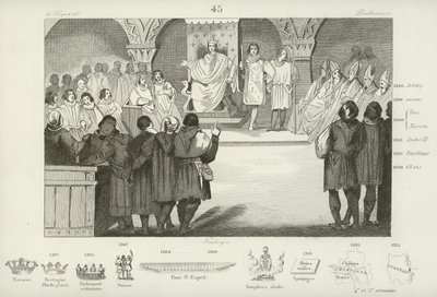 Filippo IV di Francia convoca gli Stati Generali, Palazzo del Louvre, Parigi, 1302 da French School