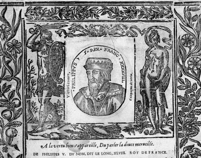 Filippo V, il Lungo, ritratto inciso in medaglione da French School